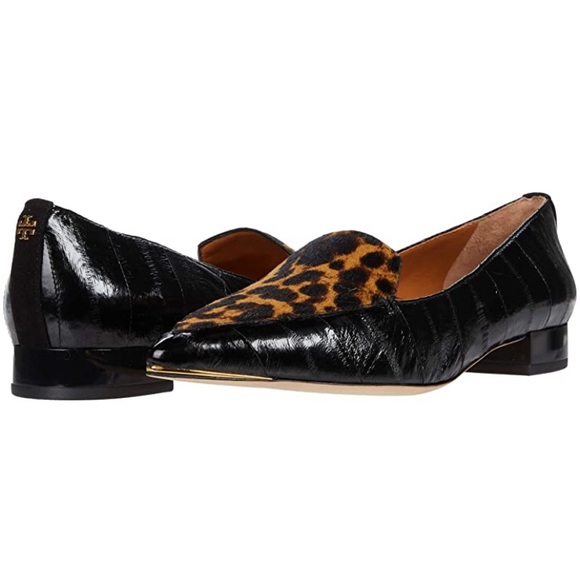 Tory Burch Lila 20 mm Loafer Shoe Black & Animal - Picture 6 of 12